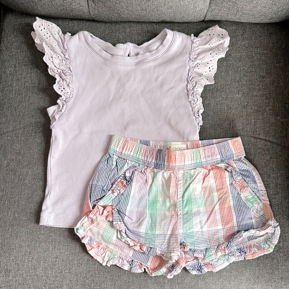 EUC JCrew Crewcuts ruffle outfit